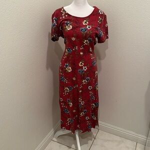 WOMENS SIZE 10 Red Floral Dress STUDIO EASE​​​​​​​